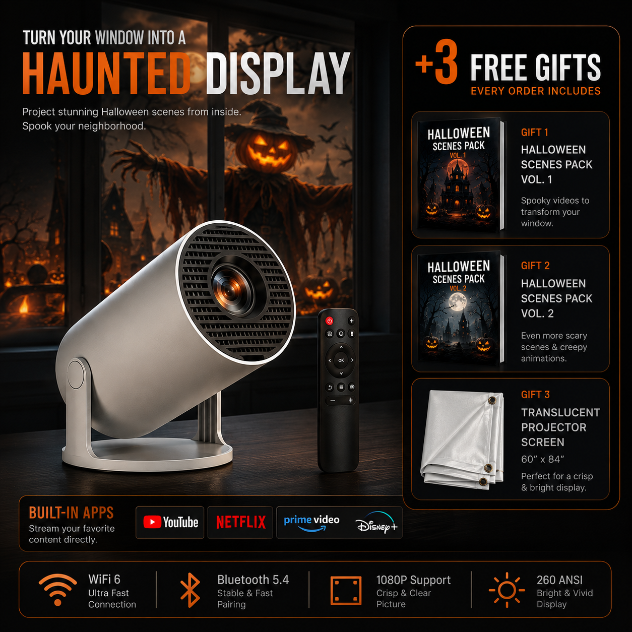 PhantomCast Halloween Projector